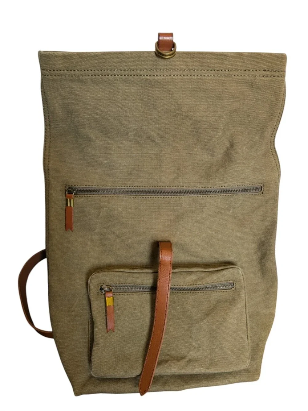 Madewell Green Canvas Fold Over Backpack